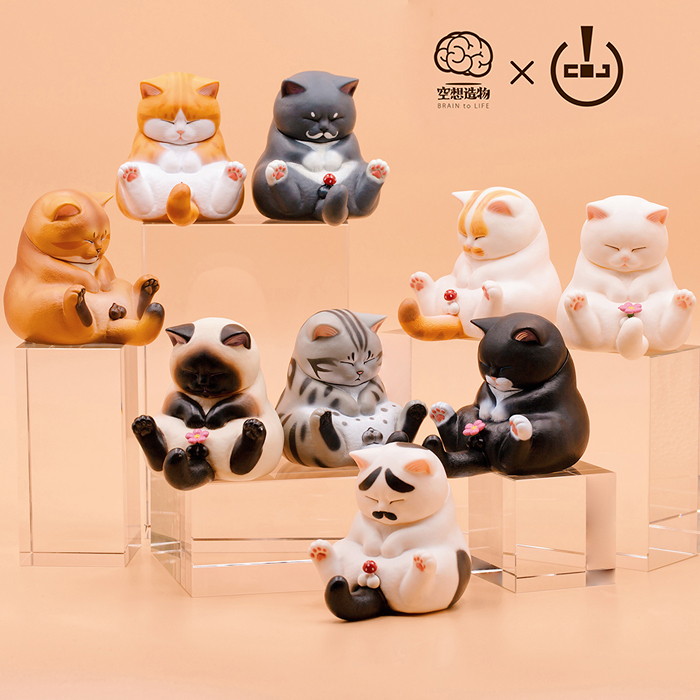 不二马大叔空想造物盯裆猫盲盒带配件可变色潮玩手办汽车摆件现货