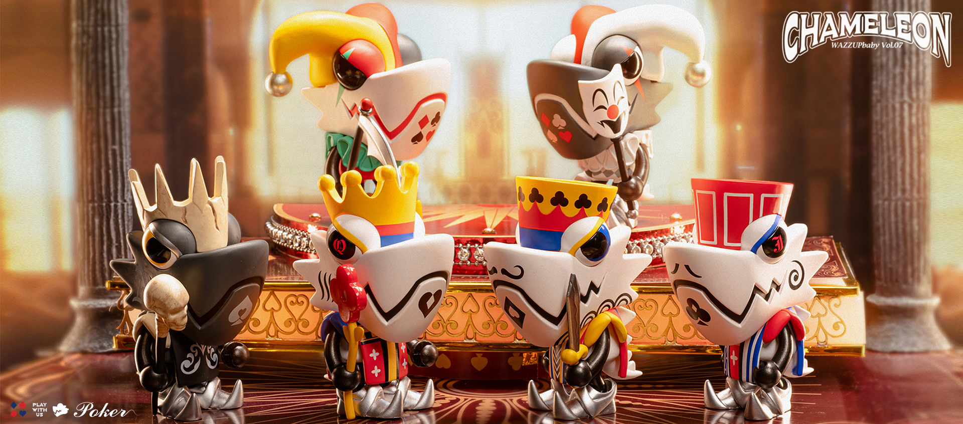 lamtoys&WAZZUP变色龙盲盒 第七代扑克王国系列潮玩手办公仔摆件